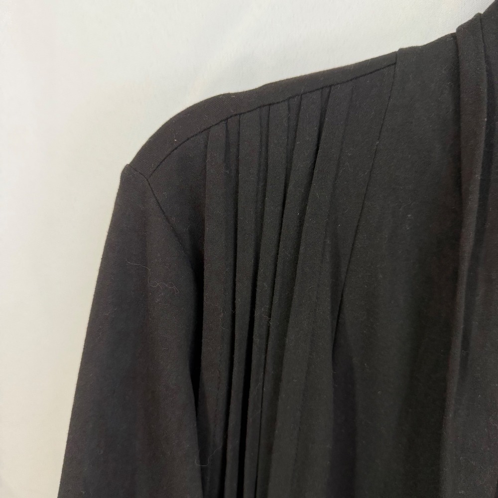 Love Scarlett Black Open Front‎ Pleated Shoulder Cardigan Sweater Women's - Picture 3 of 6